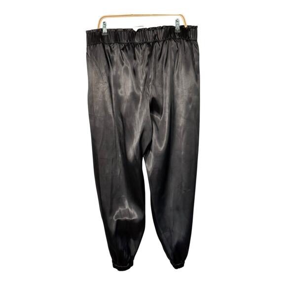 Lane Bryant Black Satin Jogger Pants Pull On Elastic Women’s Size 16 Classic - Picture 6 of 12